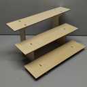 3-Tier Straight Wooden Retail Table Display Stand with Shelves for Products - Portable | 3 Step Straight Display Rack for Retail Table Top, Counter Top, Craft Shows, Farmers Market, Tradeshows 9.5" L