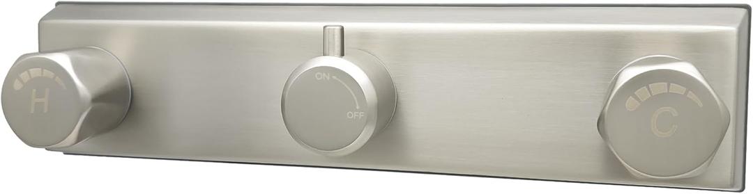 G-Sunny Metal Mobile Home/RV Shower Faucet,Two Handle Metal Shower Faucet Diverter With flow control valve,8 Inch (flow control valve, Brushed Nickel)