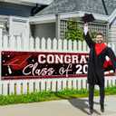 Large Congrats Class of 2026 Banner Red Backdrop Graduation 2026 Yard Sign for Graduation Party Supplies Graduation Decorations 2026(Red)