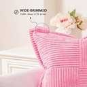 Topfinel Pink Throw Pillows Covers 18 x 18 Set of 2 for Couch Living Room,Splicing Corduroy Wide-Brimmed Decorative Cushion Covers,Rustic Farmhouse Pillowase for Girl's Bedroom Bed Sofa,Baby Pink