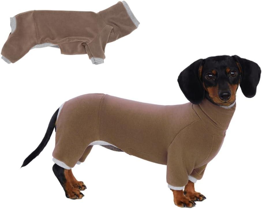 Dachshund Dog Turtleneck Warm Sweater, Winter Clothes, Suitable for Dachshunds (Brown, Small)