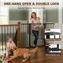 Mumeasy 36" Extra Tall Baby Gate for Doorways, 29.7"-57" Extra Wide Dog Gate for Stairs, Pressure Mounted Auto Close Pet Safety Gate with Easy Walk Thru Door, Large Indoor Child Gate for House, Black