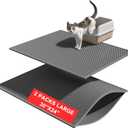 Pieviev 2 Packs Cat Litter Mat Double Layer Waterproof Urine Proof Trapping Mat (30''X24'', Gray)