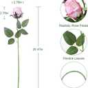 12Pcs Realistic Fake Light Pink Roses Faux Flowers with Long Stems, Artificial Silk Rose Flowers for Valentines Day Home Wedding Decor Bridal Bouquet