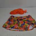 Yonique Womens Underwire Bikini with Skirt - Push Up Bathing Suit Two Piece High Waisted Swimsuit 2025 Swimwear (X-Large, Orange Flowers)