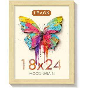 Picrit 18x24 Poster Frame, Picture Frame for Wall, Oak Wood Grain