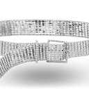 Ayliss Women Rhinestone Belt Bling Crystal Shiny Waist Dress Belt Silver Fashion Glitter Chains Dress Wedding Party Gift