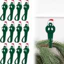 12Pcs Christmas Garland Hanger for Mantle Garland Hoods Wreath Ties Adjustable Stocking Holder Reusable Silicone Adhesive Straps for Christmas Wreath Fireplace Mantle Stairways Banisters