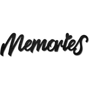 CREATCABIN Wood Cutout Memories Sign Heart Laser Cut Wooden Wall Decor Sculpture Hanging Decor Wall Art Decoration for Home Gallery Office Front Door Black 11.9" x 3.4"