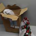 Meooeck 2 Pcs Christmas Ball Tree with Lights 16 Inch LED Fireplace Table Holiday Xmas Tree Decorations Tabletop Christmas Beach Decorations for Party (Red, Green, Silver)