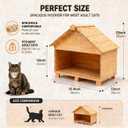 Outdoor Wooden Cat House Waterproof Large Cat Shelter for Outside Shade & Rain Protection Elevated Feral Shelter with Eaves Outdoor Enclosure Weatherproof Cats House for Stray Cats Backyard Use