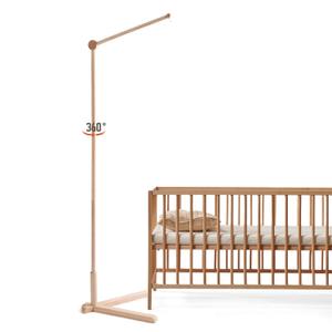 Floor-Standing Wooden Crib Mobile Arm 61 Inch | 360Adjustable Movable Baby Mobile Hanger | Anti-Dumping Multifunction Mobile Arm for Crib | Adjustable Height Mobile Arm Nursery Decor