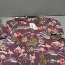 SSLR Mens Hawaiian Shirt Flamingos Casual Short Sleeve Button Down Shirts Aloha Shirt (X-Large, Deep Purple)