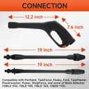 FIXFANS Pressure Washer Gun, Replacement Pressure Washer Wand with Jet and Turbo Nozzle – Compatible with Some of Portland Husky Black Decker Ford Pulsar ShopForce Taskforce Powerwasher Taskmaster