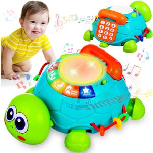 Baby Toys 6 to 12 Months Crawling Turtle Musical Infant Toy for 12 Months Old Light Up Tummy Time Toys Early Educational Learning Montessori Toy for 8 9 10 Month Baby Boy Girl Toddler