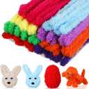 Sonwyoung  39.37 Inches Jumbo Pipe Cleaners Bulk Coral Fleece Fur Thick Pipe Cleaners Chenille Stems Craft Supplies Wedding Graduation Gifts DIY(Bright Color)