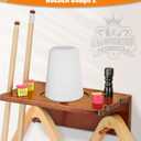 EXTCCT Wall Mounted Cue Holder - Hardwood Billiard Cue Rest and Drink Holder with Chalk Holder 11 x 6.3 x 4.1 Inches (Brown)