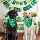 St. Patrick's Day Dog Bandanas XLarge 3PCS, 6 Pattern Green Scarf for Boy and Girl, Triangle Reversible Bibs Breed for Puppy Pets