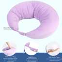 BBL Pillow After Surgery, BBL Pillow for Sitting Sleeping Driving, Hemorrhoid Pillow Seat Support Cushio for Butt with Hole, Butt Donut Pillow for Woman,Lavender