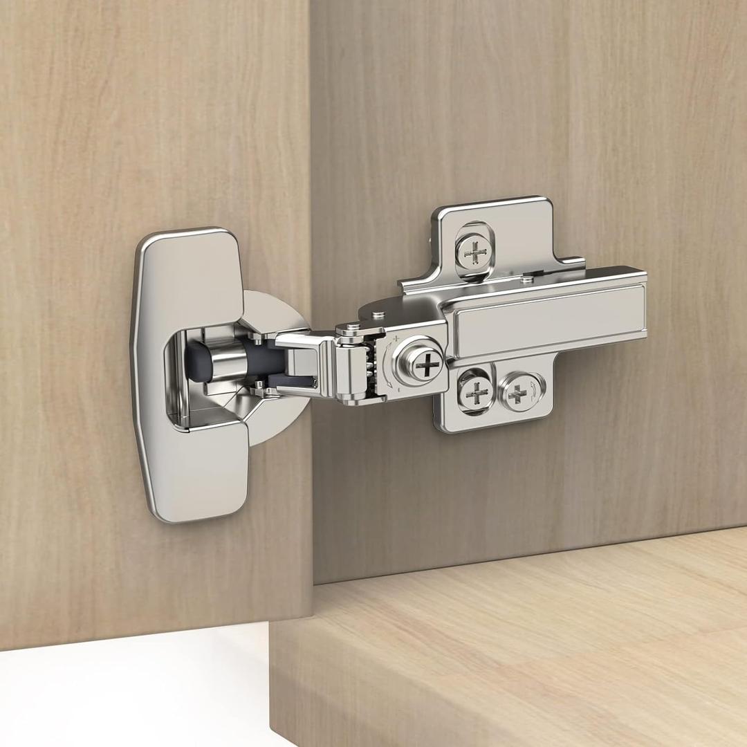 Chibery 10 Pack Frameless Inset Soft Close Concealed European Hinges, Self Closing Satin Nickel, 105 Open Angle 4D Adjustment, Speed Control, Clip On, Stainless Steel for Cabinet Door