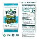 Gimme Seaweed Organic Premium Roasted Seaweed Snacks, Sea Salt, 20 Count, Keto, Vegan, Gluten-Free, Great Source of Omega3s and Iodine, Healthy On-The-Go Snack for Kids and Adults
