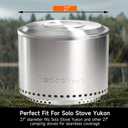 27 Inch Stainless Steel Fire Pit Lid for Solo Stove Yukon, Weather-Resistant, Silver, Waterproof, Plastic