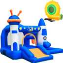 Kid Bounce House, Space Rocket Theme Inflatable Bounce House for 3-6 with 370W Blower, Basketball Hoop, Slide, Ball Pit (Balls Not Included), Storage Bag, Bouncy Castle for Indoor Outdoor Use, Medium-2026