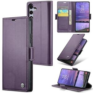 for Samsung Z Fold 5 Wallet Case, PU Leather Magnetic Flip Folio Case with Card Holder, [RFID Blocking] [ Kickstand] Shockproof Protective Cover for Galaxy Z Fold 5 6.2'', Purple