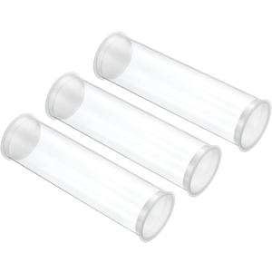PATIKIL 5.9" L x 1.7" Dia Clear Storage Tubes, 3Pcs PC Plastic Transparent Hollow Round Rigid Tube with Cap for Beads Bath Salt Container Wedding Party Favors