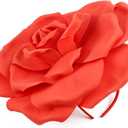 Large Flower Fascinators Womens Derby Hat Wedding Prom Rose Fascinator Hat Tea Party Headpiece with Headband Clip (Red)