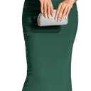 KUTUMAI Off The Shoulder Maxi Long Dress Corset Ruched Bodycon Cocktail Formal Wedding Guest Dresses for Women XL