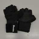 ihuan Ventilated Weight Lifting Gym Workout Gloves with Wrist Wrap Support for Men & Women, Full Palm Protection, for Weightlifting, Training, Fitness, Hanging, Pull ups (Medium, Black)