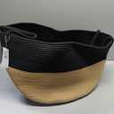 JMvicyroam 65L Extra Large Blanket Basket for Living Room - Woven Cotton Rope Laundry Hamper with Reinforced Handles - Storage Bin for Pillows, Comforters & Toys - Machine Washable,Black&Jute