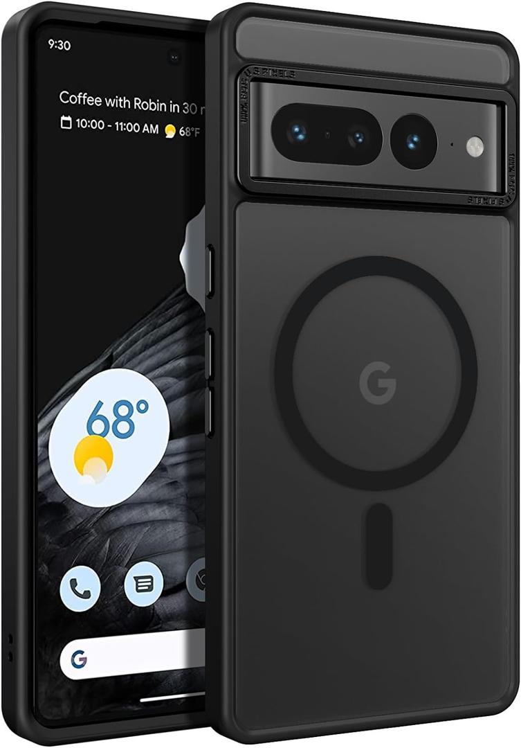 BENTOBEN for Google Pixel 7 Pro Case [Compatible with Magsafe] Translucent Matte Magnetic Pixel 7 Pro Case Slim Thin Shockproof Women Men Protective Phone Cases for Google Pixel 7 Pro 6.7" 2022, Black
