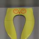 Gimars Upgrade Folding 6 Large Non Slip Silicone Pads Travel Portable Reusable Toilet Potty Training Seat Covers Liners with Carry Bag for Babies, Toddlers and Kids, Yellow