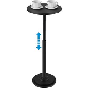Drink Table, Small Side Table with Adjustable Height & Heavy-Duty Design, Pedestal Martini Tables for Small Spaces, Sofa Couch, Living Room, Bedroom, Supports up to 88 lbs, Black