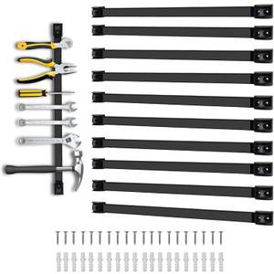 18" Magnetic Tool Holder, 10 Pack PVC-Coated Heavy Duty for Garage | Strong Magnetic Hold Rust Resistant Easy Install, Fits Wrenches, Hammers, Pliers & Screwdrivers