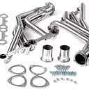Polished Stainless Steel Long Tube Headers for 1973-1987 Chevy GMC C/K Series SBC 265-400 Engines (C10 K10 K20 C20 C30 K30 Blazer Suburban Jimmy) - 2WD/Lifted 4WD - Requires Header Spark Plugs