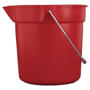 Rubbermaid Commercial Products Brute Heavy-Duty Round Bucket 10-Quart Red Corrosive-Resistant Pail with Handle for Cleaning/Material Transport, 2 Pcs
