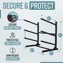 Teal Triangle Adjustable Freestanding Kayak Storage Rack, Holds 3 Kayaks