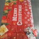 Christmas Party Decorations Set, Red Green Christma Balloon Arch, Merry Christmas Backdrop Banner Xmas Hanging Swirls Tablecloths for Xmas Party Indoor Outdoor Decorations Supplies