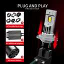 Light Bulbs, 90,000LM Super Brightness 1:1 Size No Adapter Needed Plug & Play, 6500k White with 16 CSP Chips, Canbus Ready Non-Polarity Off-Road Lights with Turbo Fan, IP68 Pack of 2