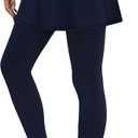 LouKeith Skirted Leggings for Women Athletic Skirt with Leggings Tennis Skirt Yoga Running Golf Skirts with 4 Pockets (Blue, M)