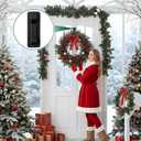 4 Pcs Wreath Hanger Christmas Holder for Front Door, 5 lb Adhesive Wall Hooks Door Hanger Stick on Christmas Stocking Holder Welcome Decoration Sign (Black)