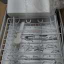 7 code Large Dish Drying Rack, 2-Tier Dish Racks for Kitchen Counter, Detachable Large Capacity Dish Drainer Organizer with Utensil Holder, Dish Drying Rack with Drain Board, White