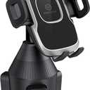Cup Holder Phone Mount with Adjustable Neck, Cellphone Holder for Car, Upgraded Cup Phone Holder for Car, Compatible with iPhone, Samsung, Google, Expandable Side Arm, Sturdy Base