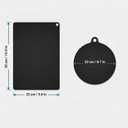 5-Piece Heat-Resistant Silicone Fiberglass Induction Cooktop Mat Set, Non-Slip Stove Protector Cover for Kitchen Countertops, Round & Rectangular (Black, 0.7mm Thick)