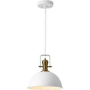 12 Inch Sandy White Farmhouse Pendant Lights for Kitchen Island Industrial Adjustable Height Vintage Dome Hanging Light Fixtures for Barn,Dining Room 1 Pack