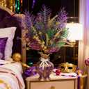 6 PCS Mardi Gras Picks Decoration, 19 Inch Large Glitter Purple Green Gold Floral Pick for Vase Filler, Table Centerpieces, Tree & Wreath DIY, Carnival Picks and Sprays Decor