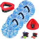 4 Pack Spin Mop Replacements Head Compatible for Oceda RinseClean 2-Tank System,Microfiber Spin Mop Refills Head,1 Mop Scrub Brush + 1 Mop Base + 4 Pack Cleaning Floor Mop Head